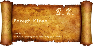 Bezegh Kinga névjegykártya